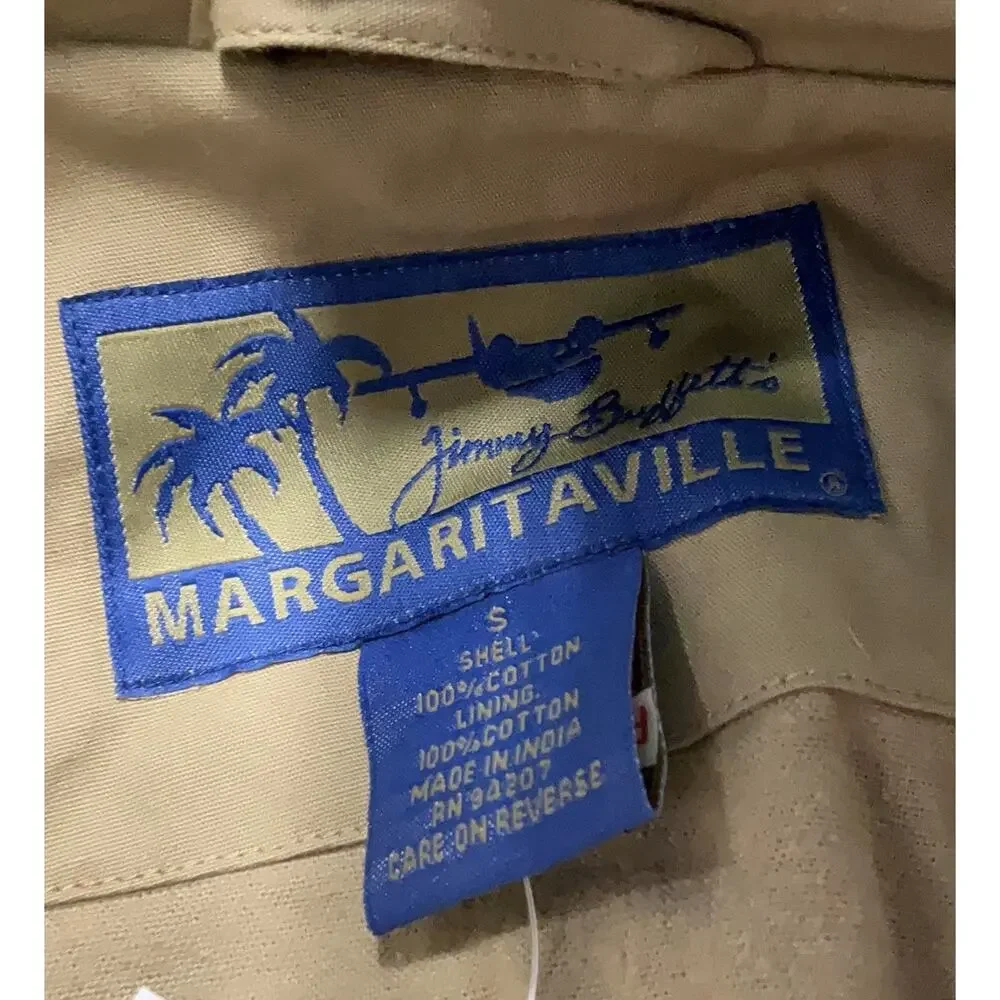 NWT margaritaville Icon Map Embroidered Map Green Barn Utility Bomber Jacket S
